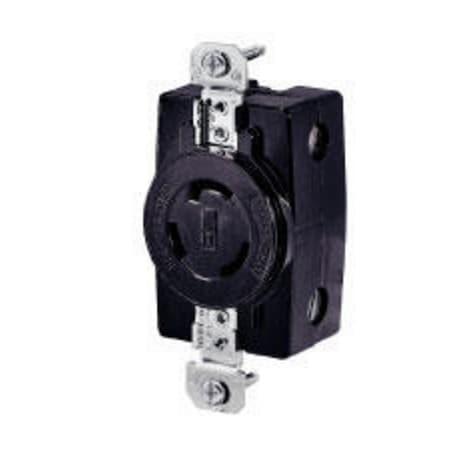 Bryant Locking Receptacle, L10-20R, 20 A, 125/250V AC, Single Phase, 3 Pole, Flush Mount, Screw Terminals 71020FR